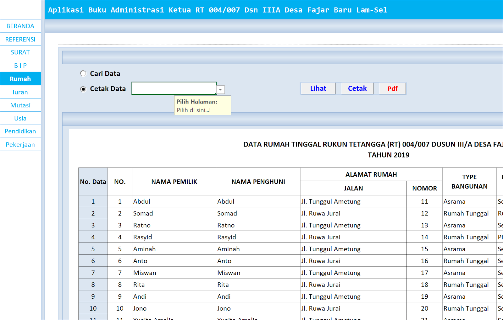 Detail Contoh Data Penduduk Rt Excel Nomer 13