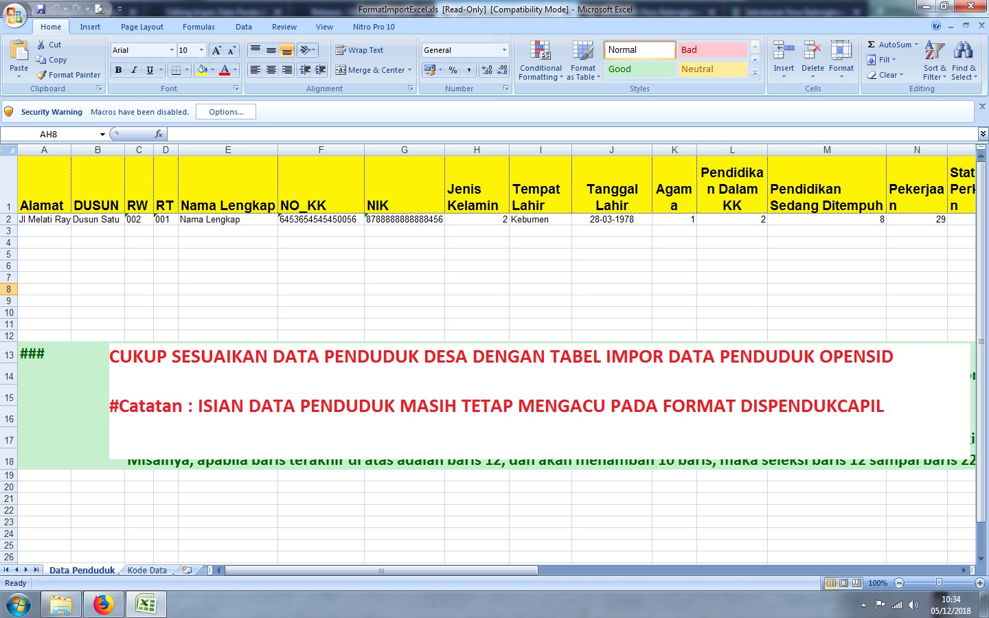 Detail Contoh Data Penduduk Rt Excel Nomer 16