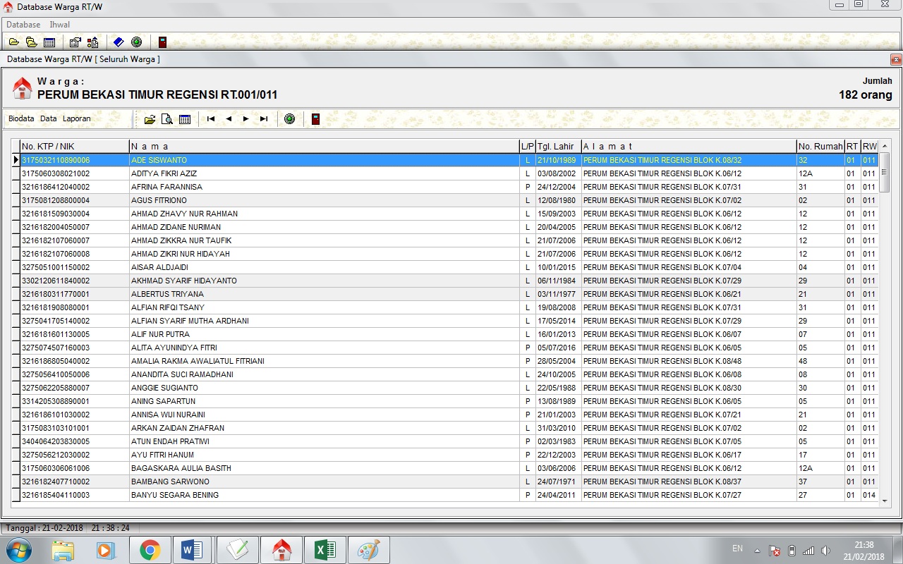 Detail Contoh Data Penduduk Rt Excel Nomer 19
