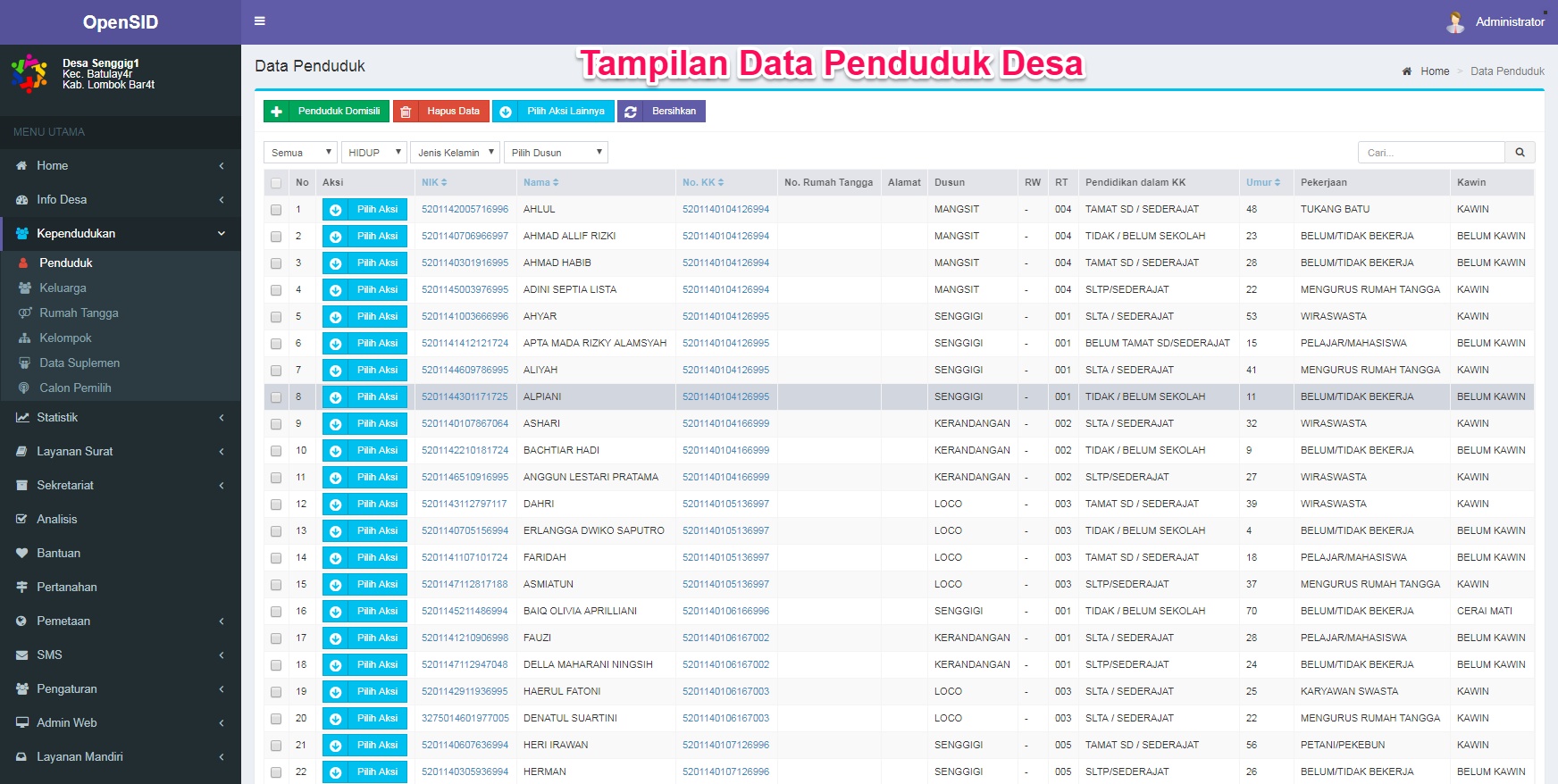 Detail Contoh Data Penduduk Rt Excel Nomer 24