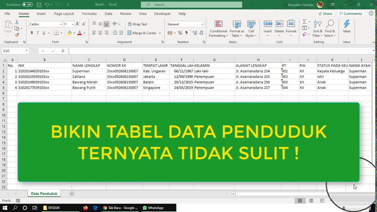 Detail Contoh Data Penduduk Rt Excel Nomer 7