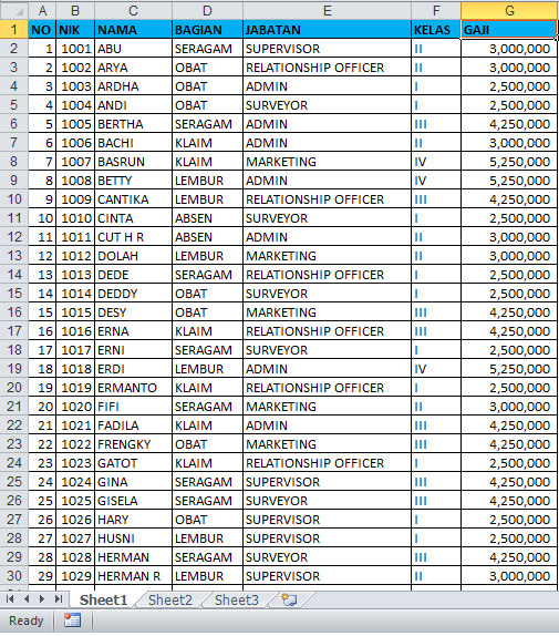 Detail Contoh Database Karyawan Perusahaan Excel Nomer 3