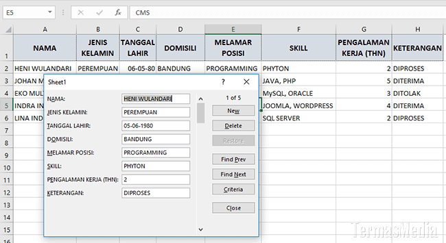 Detail Contoh Database Karyawan Perusahaan Excel Nomer 34