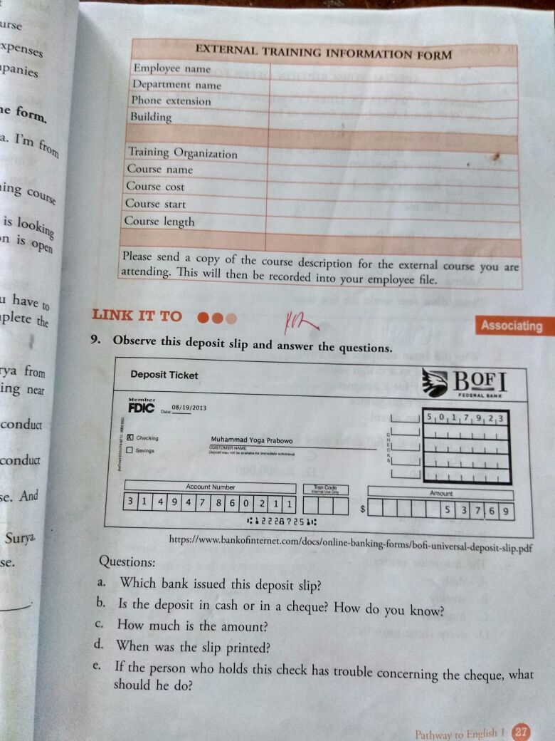 Detail Contoh Deposit Slip Dalam Bahasa Inggris Nomer 5