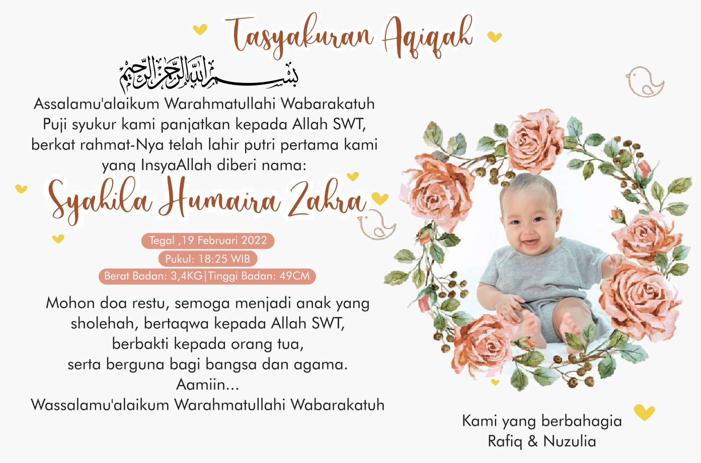 Detail Contoh Desain Kartu Ucapan Kelahiran Bayi Nomer 12