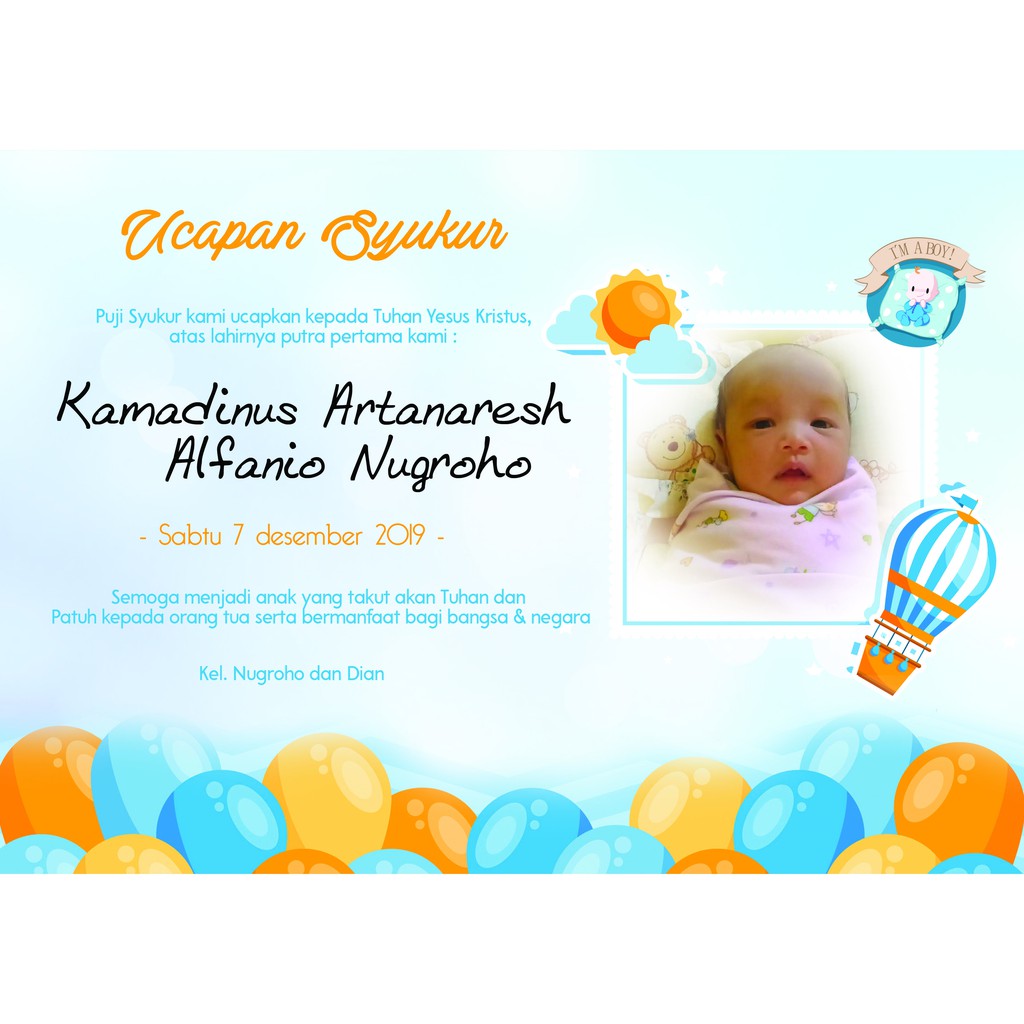 Detail Contoh Desain Kartu Ucapan Kelahiran Bayi Nomer 33