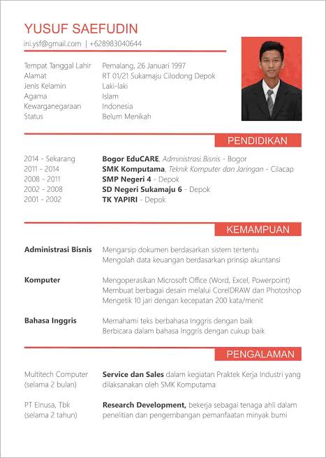 Detail Contoh Deskripsi Diri Dalam Cv Nomer 22