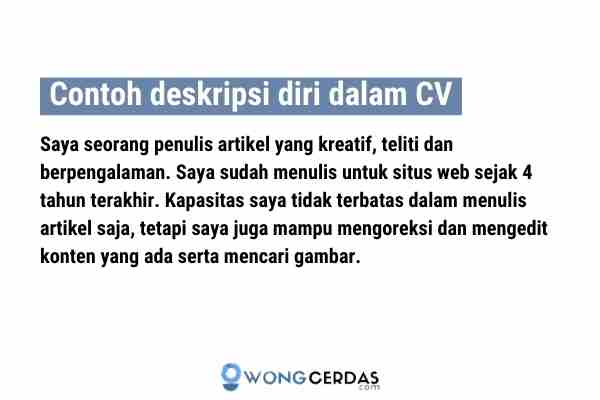 Detail Contoh Deskripsi Diri Dalam Cv Bahasa Inggris Nomer 23