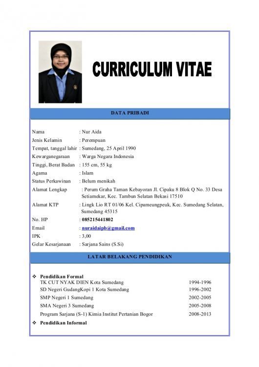 Detail Contoh Deskripsi Diri Di Cv Nomer 54