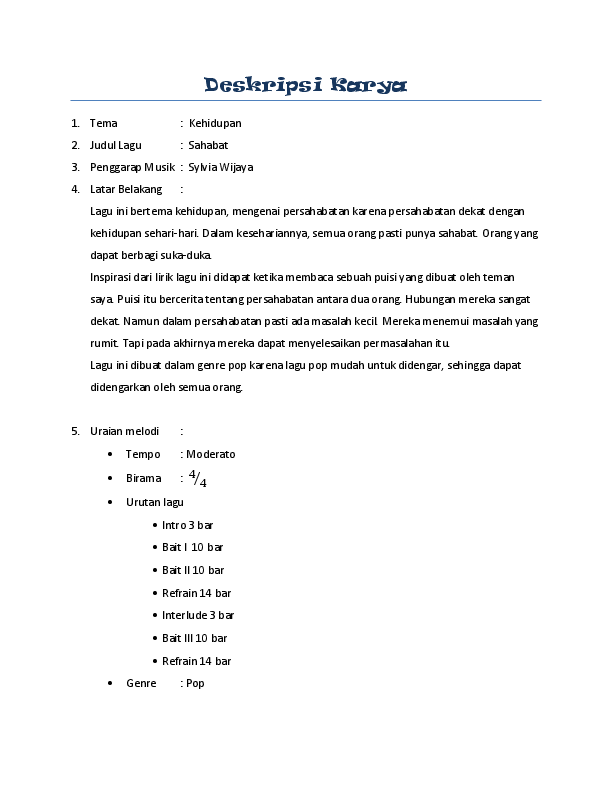 Detail Contoh Deskripsi Karya Nomer 18