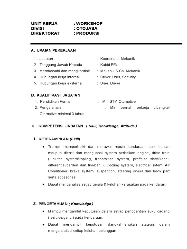 Detail Contoh Deskripsi Pekerjaan Nomer 19