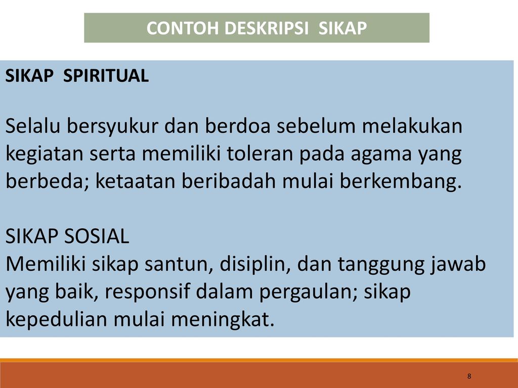 Detail Contoh Deskripsi Penilaian Sikap Spiritual Nomer 12