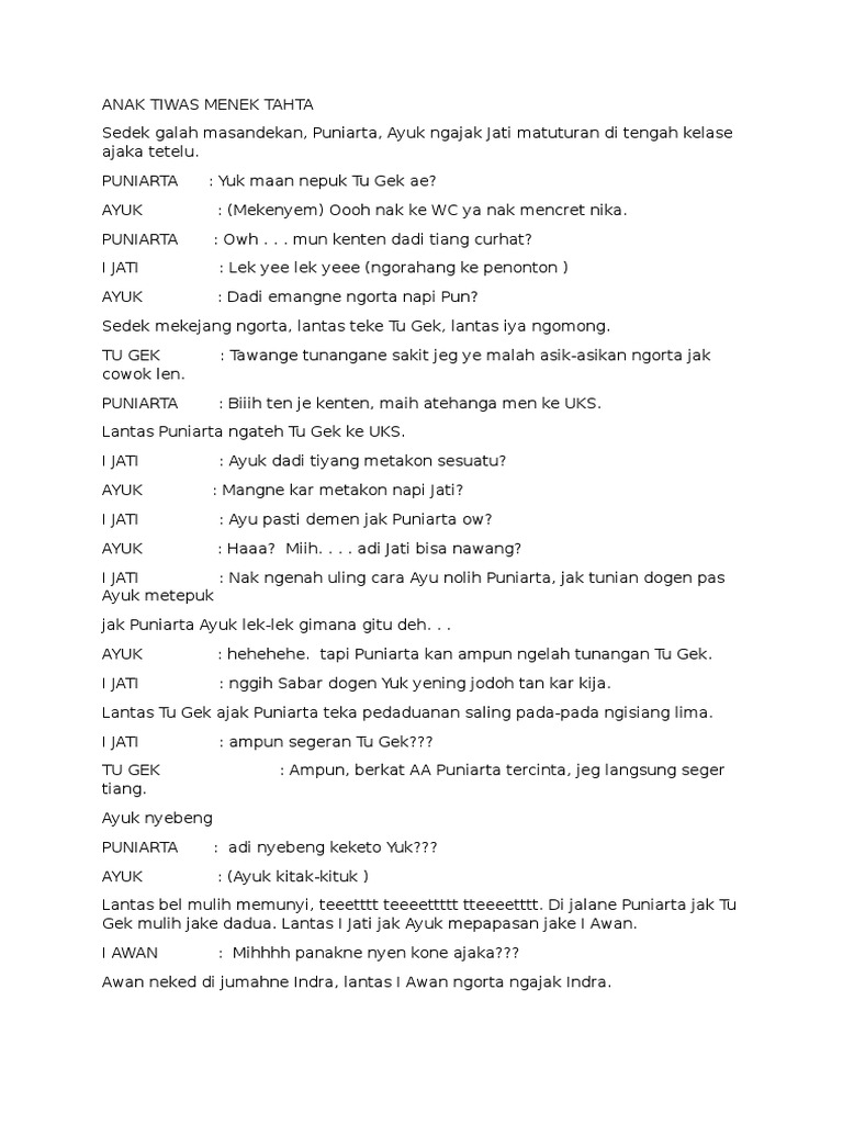 Detail Contoh Dialog Bahasa Bali Nomer 3