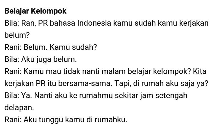 Detail Contoh Dialog Bahasa Indonesia Nomer 11