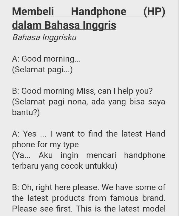 Detail Contoh Dialog Pendek Bahasa Inggris Nomer 12