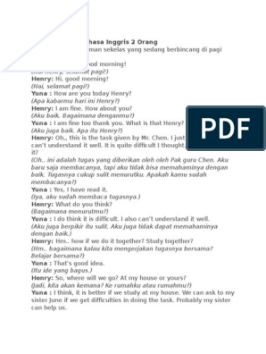 Detail Contoh Dialog Pendek Bahasa Inggris Nomer 41