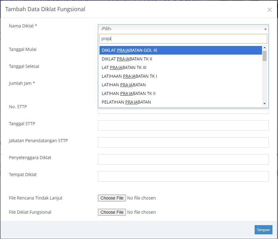 Detail Contoh Diklat Fungsional Nomer 14