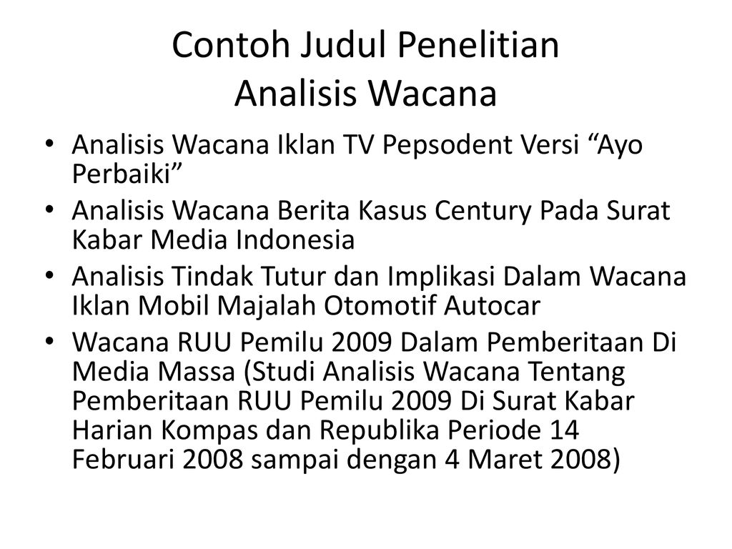 Detail Contoh Discourse Analysis Nomer 24