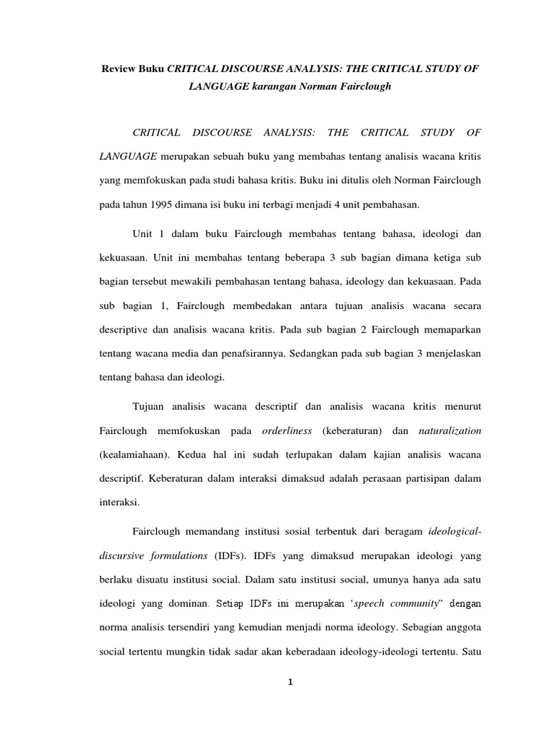 Detail Contoh Discourse Analysis Nomer 43