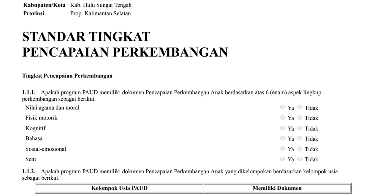 Detail Contoh Dokumen Pencapaian Perkembangan Anak Paud Berdasarkan 6 Aspek Nomer 28