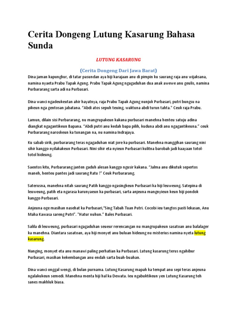 Detail Contoh Dongeng Sasakala Bahasa Sunda Nomer 10