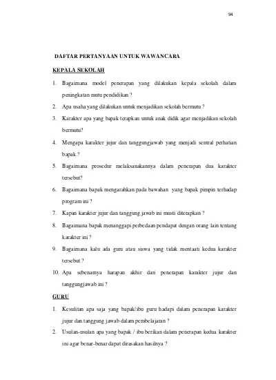 Detail Contoh Draft Wawancara Nomer 19