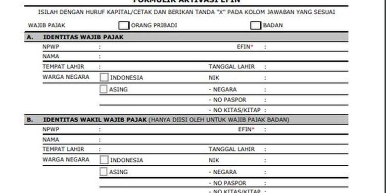 Detail Contoh Efin Pajak Online Nomer 7