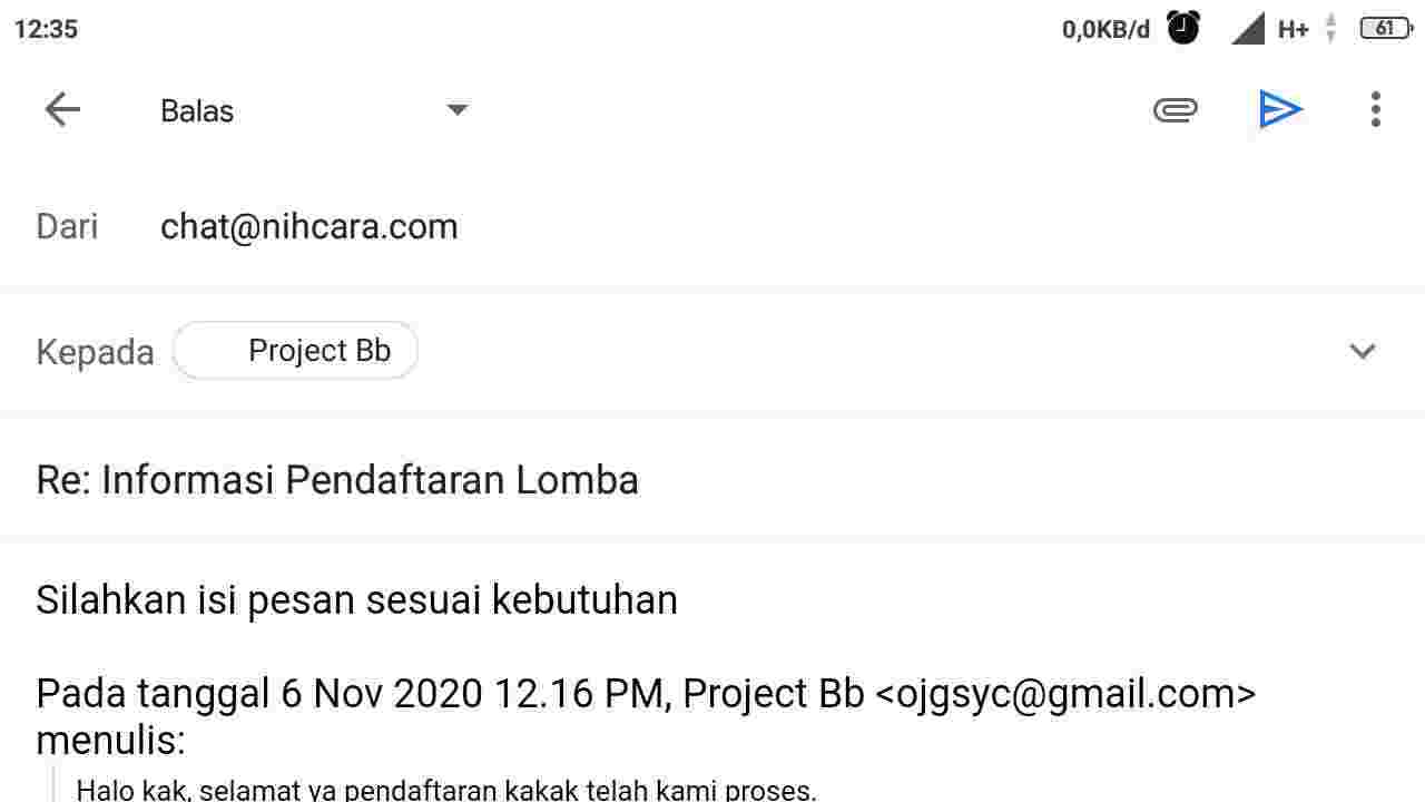 Detail Contoh Email Formal Bahasa Indonesia Nomer 16