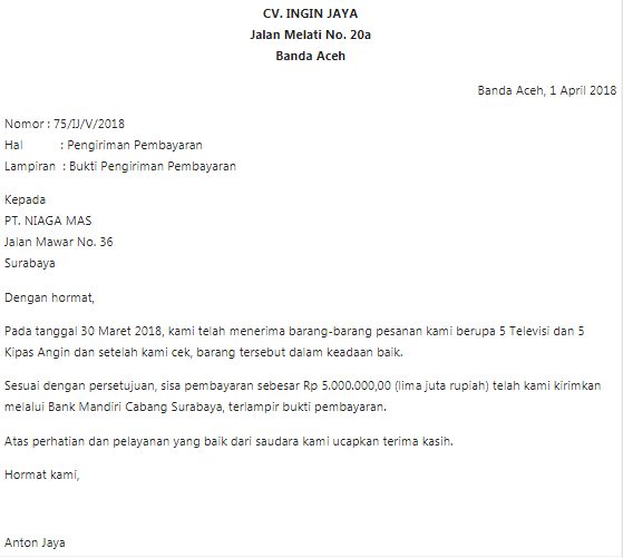 Download Contoh Email Formal Bahasa Indonesia Nomer 41