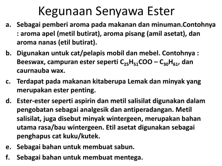 Detail Contoh Ester Dalam Kehidupan Sehari Hari Nomer 5