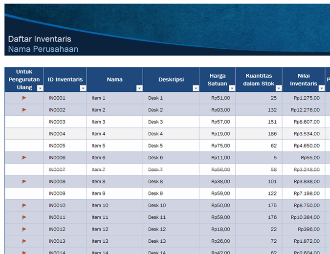 Detail Contoh Excel Inventaris Kantor Nomer 3