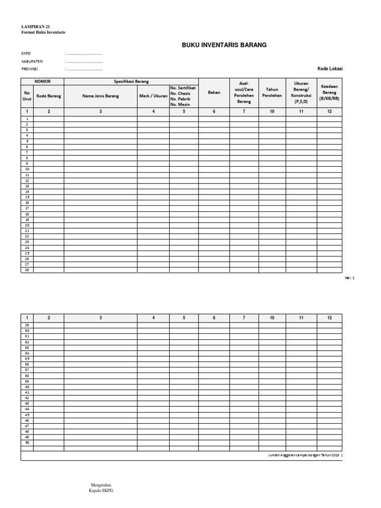 Detail Contoh Excel Inventaris Kantor Nomer 20