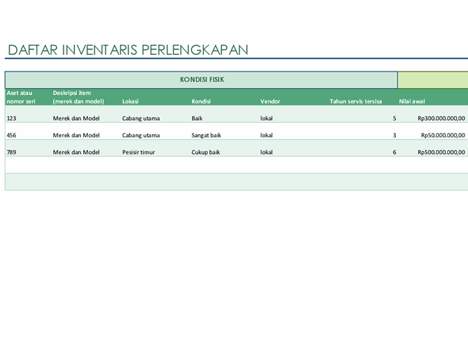 Detail Contoh Excel Inventaris Kantor Nomer 26