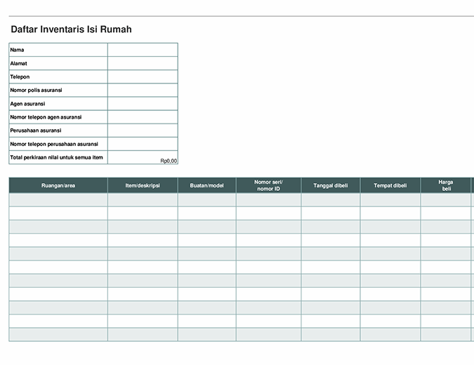 Detail Contoh Excel Inventaris Kantor Nomer 41