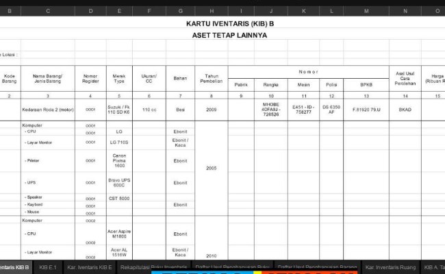 Detail Contoh Excel Inventaris Kantor Nomer 6