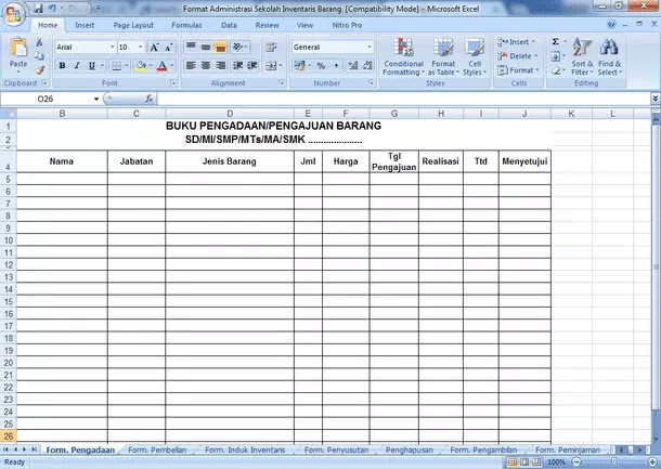 Detail Contoh Excel Inventaris Kantor Nomer 7