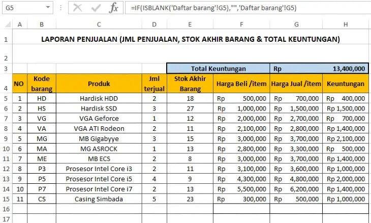 Detail Contoh File Excel Nomer 3