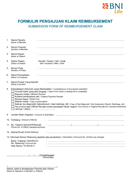 Detail Contoh Form Reimbursement Perusahaan Nomer 19