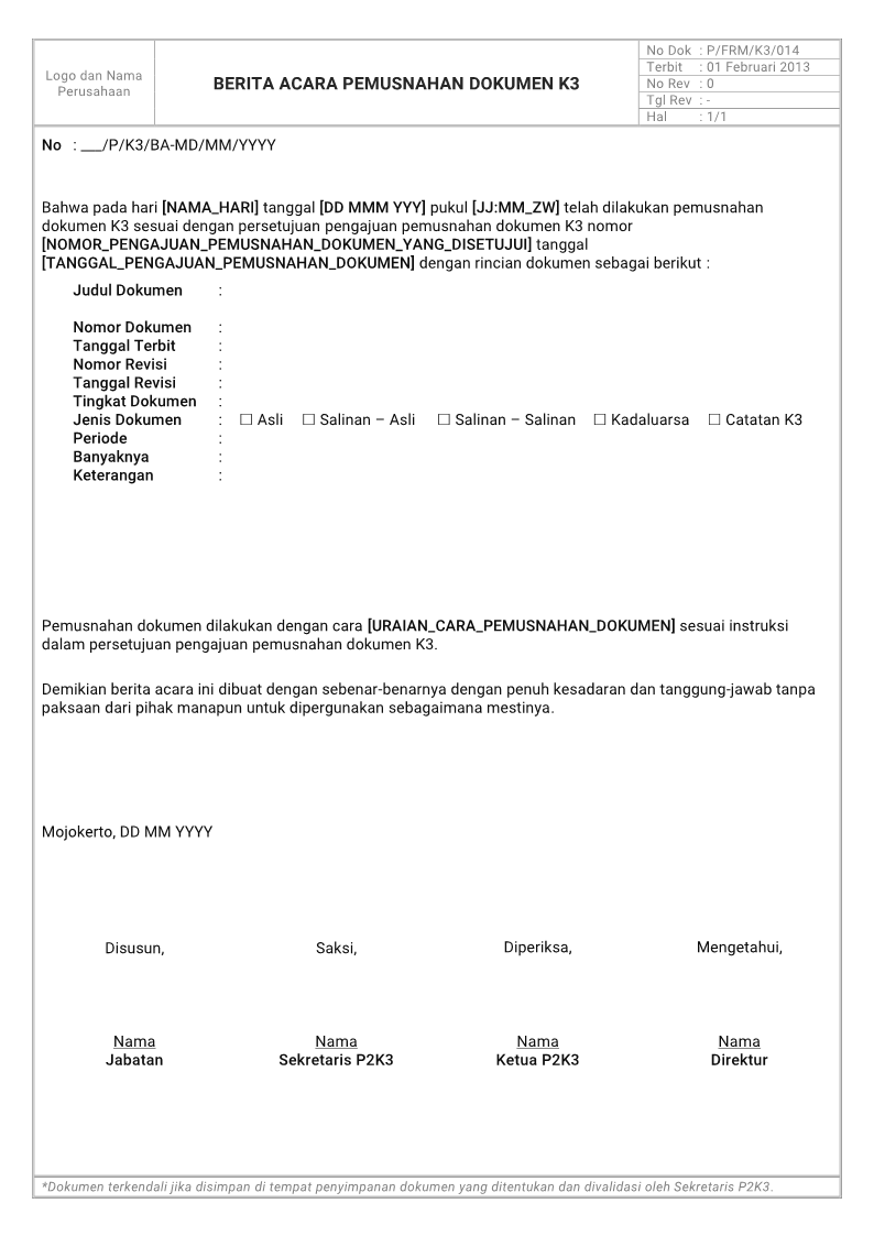 Detail Contoh Format Berita Acara Nomer 29