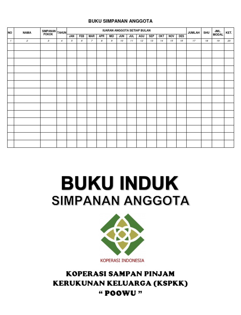 Detail Contoh Format Buku Daftar Anggota Koperasi Nomer 4