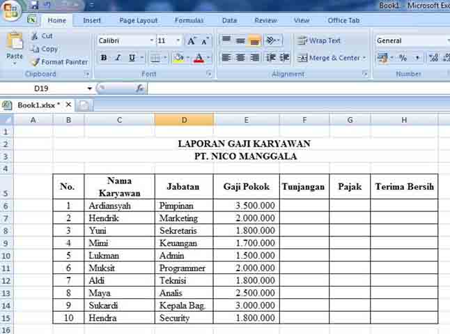 Detail Contoh Format Data Karyawan Excel Nomer 20