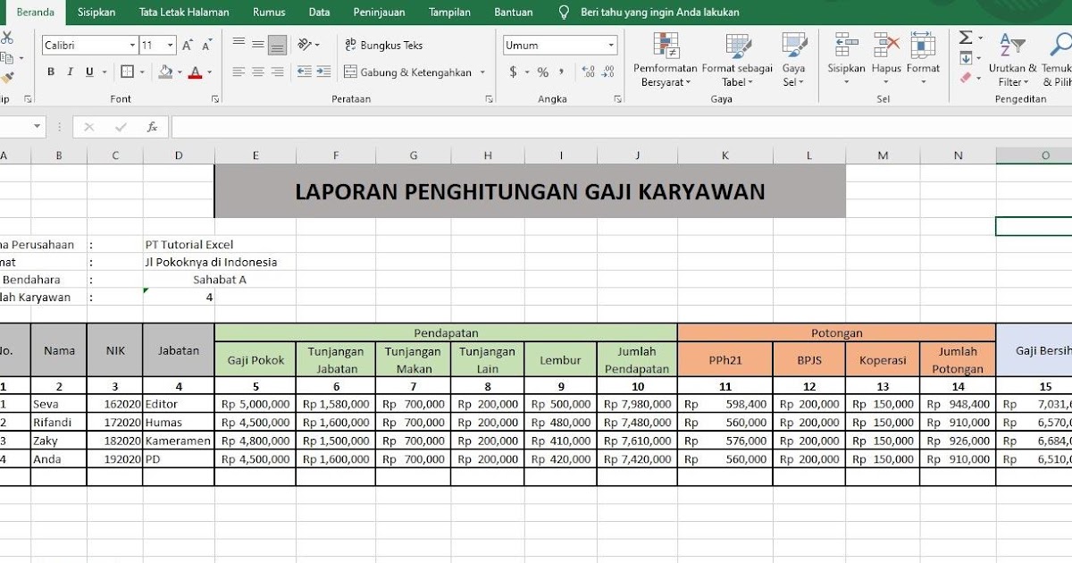 Detail Contoh Format Data Karyawan Excel Nomer 26