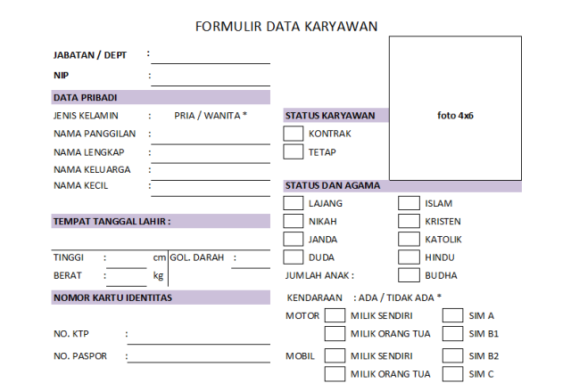 Detail Contoh Format Data Karyawan Excel Nomer 33