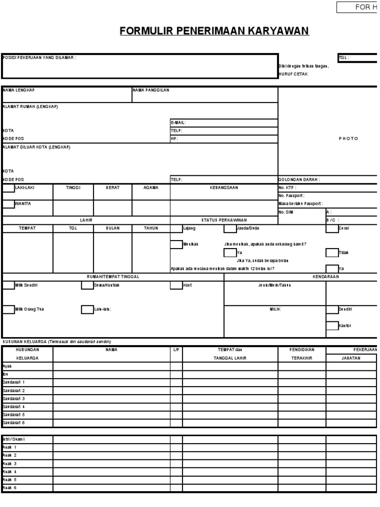 Detail Contoh Format Data Karyawan Excel Nomer 48