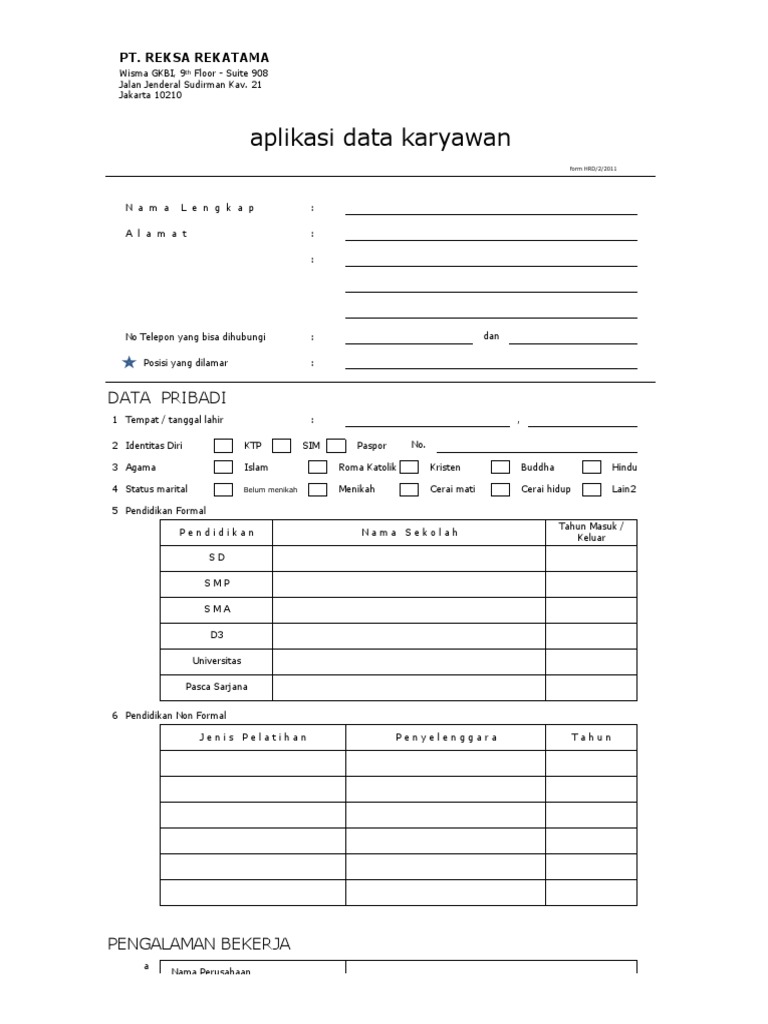 Detail Contoh Format Data Karyawan Excel Nomer 54