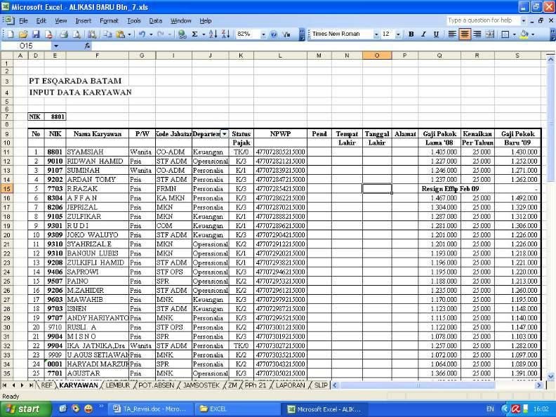 Detail contoh format data karyawan excel koleksi nomer 9