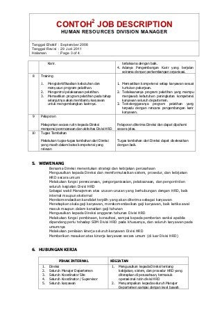 Contoh Format Job Description Karyawan Excel - KibrisPDR