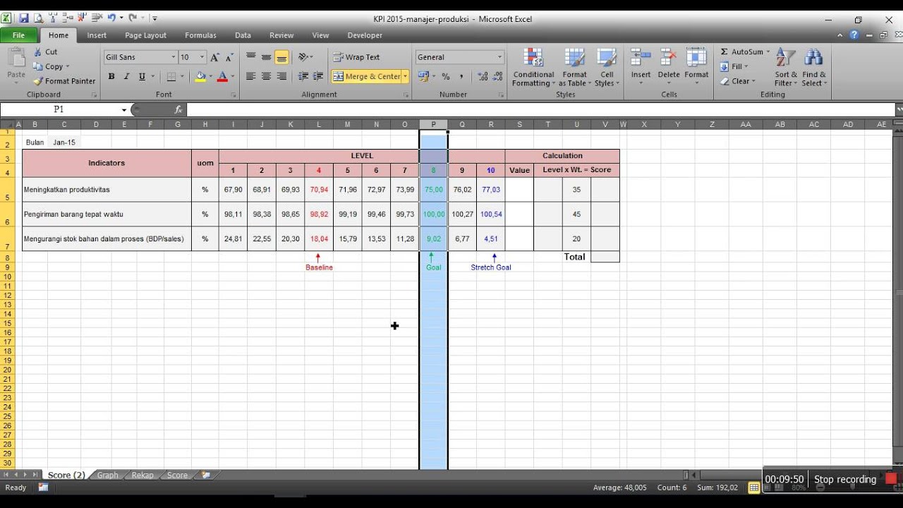 Detail Contoh Format Kpi Excel Nomer 3