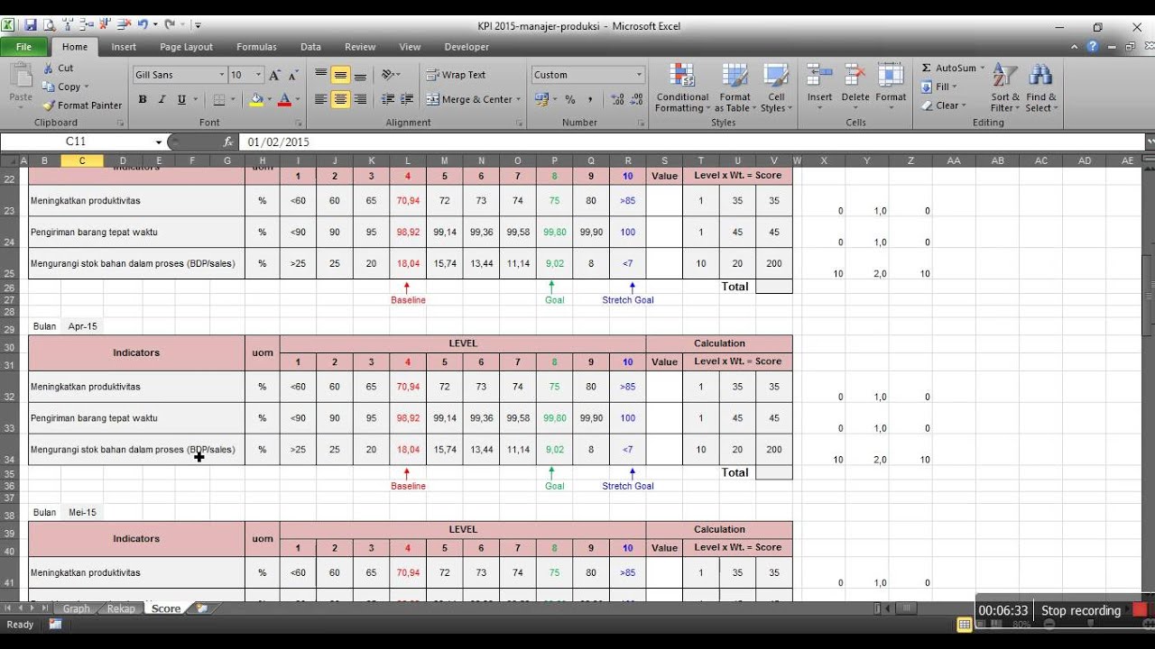 Detail Contoh Format Kpi Excel Nomer 8