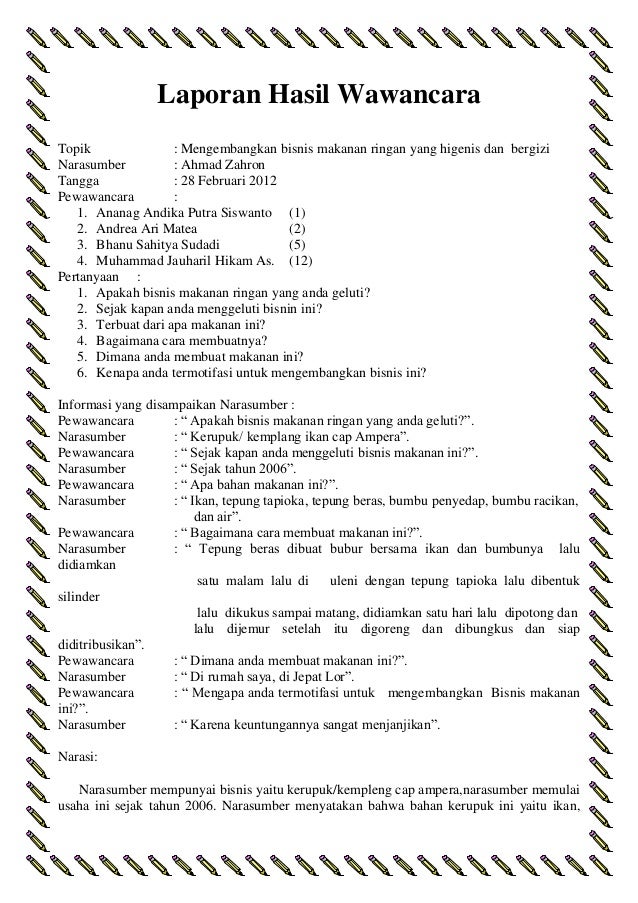 Detail Contoh Format Wawancara Nomer 48